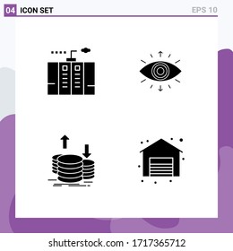 Paquete de iconos vectoriales de 4 señales de línea y símbolos para electricidad; monedas; generador; símbolo; elementos de diseño de vectores editables de capital