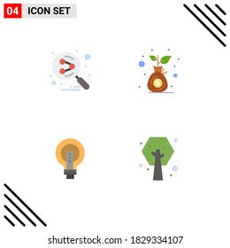 Paquete de iconos vectoriales de 4 señales de línea y símbolos para la red; brillante; motor de búsqueda; inversión; Elementos de diseño de vectores editables por idea