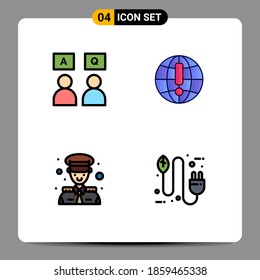 Paquete de iconos vectoriales de 4 señales y símbolos de línea para las respuestas; avatar; c&a; navegador; elementos de diseño de vectores editables de transporte