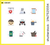 Stock Vector Icon Pack of 9 Line Signs and Symbols for dirt; bike; efficiency; auto; face Editable Vector Design Elements