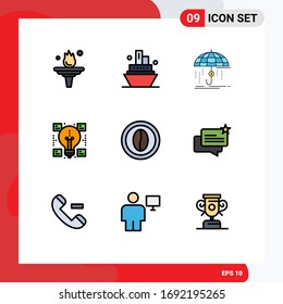 Stock Vector Icon Pack of 9 Line Signs and Symbols for cooking; sharing; financial; share; creative Editable Vector Design Elements
