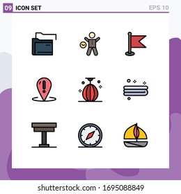 Stock Vector Icon Pack of 9 Line Signs and Symbols for support; place; man; location; world Editable Vector Design Elements