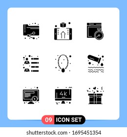 Stock Vector Icon Pack of 9 Line Signs and Symbols for jewelry; growth; shop; development; computing Editable Vector Design Elements