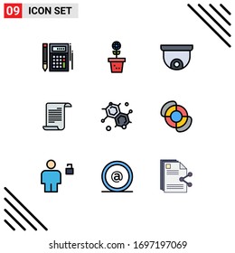 Stock Vector Icon Pack of 9 Line Signs and Symbols for chemist; american; nature; text; planning Editable Vector Design Elements