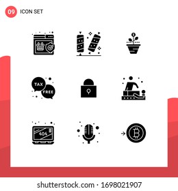 Stock Vector Icon Pack of 9 Line Signs and Symbols for duty; money; sweet; growing; finance Editable Vector Design Elements