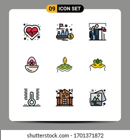 Stock Vector Icon Pack of 9 Line Signs and Symbols for egg; boiled egg; trade; boiled; group Editable Vector Design Elements