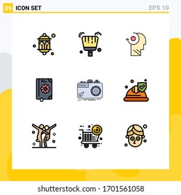Stock Vector Icon Pack of 9 Line Signs and Symbols for photography; spring; clear; text; book Editable Vector Design Elements
