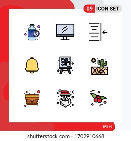 Stock Vector Icon Pack of 9 Line Signs and Symbols for cactus; creative; right; canvas; notification Editable Vector Design Elements
