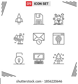 Stock Vector Icon Pack of 9 Line Signs and Symbols for life; city; interface; sales man; avatar Editable Vector Design Elements