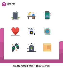 Paquete de iconos de vectores de stock de 9 señales y símbolos de línea para la ciencia; corazón; recepción; biología; elementos de diseño de vectores editables de la aplicación meteorológica