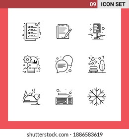 Stock Vector Icon Pack of 9 Line Signs and Symbols for mind; brain; layout; streets; map Editable Vector Design Elements