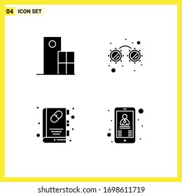Stock-Vektorillustration-Icon-Paket mit Zeichen und Symbolen für die Bauweise; Broschüre; modern; Brillen; Medizinbuch Bearbeitbare Vektorillustrationen Design Elemente