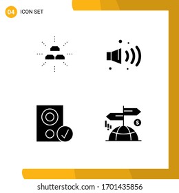 Paquete de símbolos y símbolos de línea de vectores de material para barras; dispositivos; ingresos; ruido; elementos de diseño de vectores editables por hardware