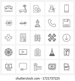 Stock-Vektorsymbol-Set mit 25 Strichsymbolen für Damen; Profil; hinzufügen; Avatar; Format-Vektorgrafik
