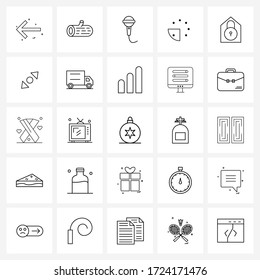Stock Vector Icon Set of 25 Line Symbols for seconds; measure;  record Vector Illustration
