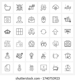 Juego de iconos vectores de material de 36 símbolos de línea para la configuración; equipo; física; equipo; Ilustración de vectores de Internet