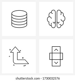 Juego de iconos vectoriales de 4 líneas para monedas; dirección; negociación; genio; Ilustración de vectores de subida