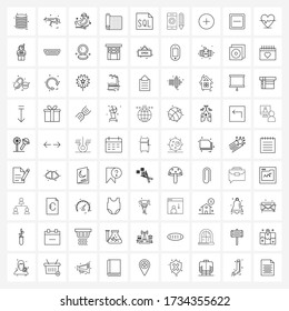Stock Vector Icon Set of 81 Line Symbols for extension; sport; gun; yoga mat; Christmas Vector Illustration