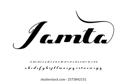 Stock Vector ID: 1612028023
Lettering signature font isolated on grey background. brus style alphabet. Vector logo letters