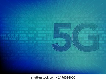 stock vector illustration of 5G logo, banner network wireless systems and internet vector illustration. abstract sci-fi interface background.