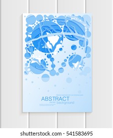 Stock vector illustration of abstract nature design element branches of trees with stars, forest, unusual decor on blue background for printed materials, web sites, greeting cards, covers, wallpaper