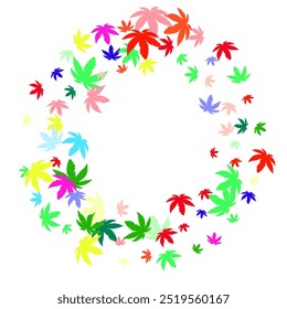 Stock vector illustration autumn falling leaves on transparent checkered background.  flying fall leaves on white background