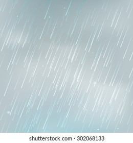 Stock Vector Illustration Background With Rain. Shower Weather. Monsoon. Isolated On A Realistic Background. Eps 10