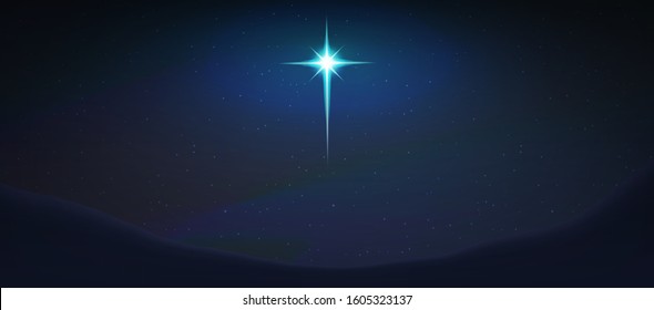 Stock vector illustration Bethlehem Star minimalistic background. The Birth of Jesus Christ. Templates for placards, banners, flyers, presentations, reports, invitation, posters, brochure. EPS10