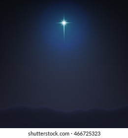 Stock vector illustration Bethlehem Star minimalistic background. The Birth of Jesus Christ. EPS 10