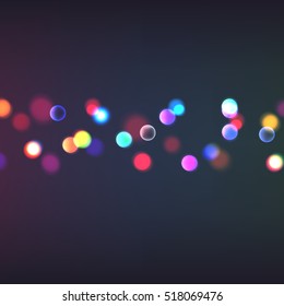 Stock vector illustration bokeh photo effect. Christmas light. Blurred New Year background. Many lights, bokeh, boke, bokehs. EPS 10