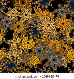 - stock. Vector illustration. Brown, black and blue on colors. Nice background. Seamless Cute fabric pattern. Abstract doodles pattern.