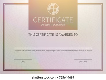 Stock vector illustration certificate template with luxury and modern pattern, diploma. Premium horizontal certificate. Graduation, award, success. EPS10
