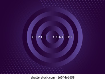 ilustración vectorial del fondo de concepto púrpura circular. gradiente y líneas. fondo vectorial abstracto de lujo.