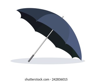 Stock Vector illustration of classic elegant opened red umbrella isolated on white background.
