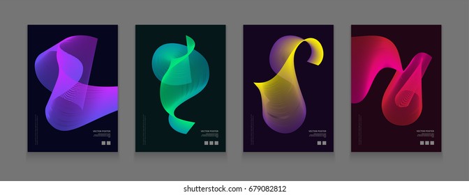 Stock vector illustration color covers set. Futuristic design posters. Templates for placards, banners, flyers, presentations and reports. EPS10