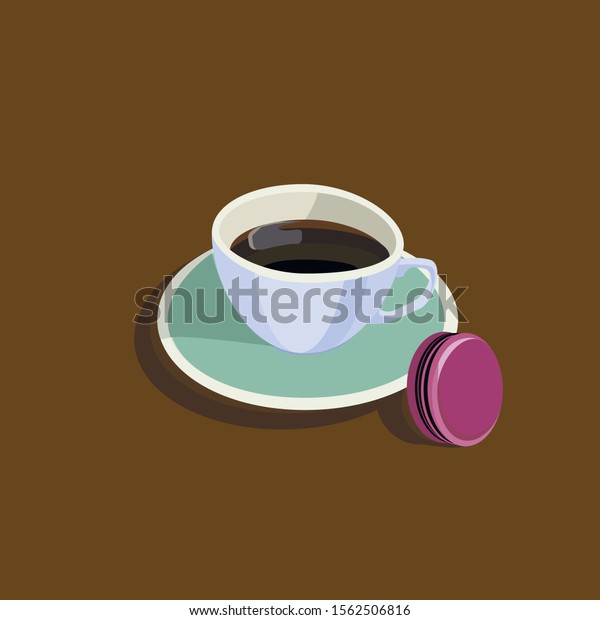 stock vector\
illustration\
, a cup of\
coffee