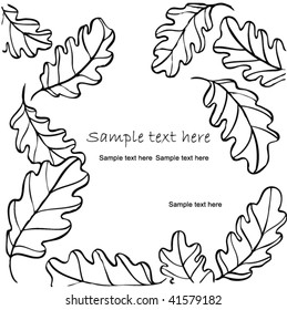 Stock vector illustration decorative background card with oak leaves fall