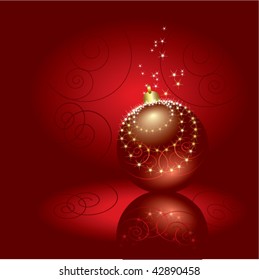Stock vector illustration decorative holidays  background with beautiful sparkling ball