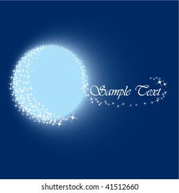 Stock vector illustration decorative moonlight blue winter card