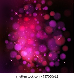 Stock vector illustration defocused abstract background bokeh. Lights of the city at night. Christmas light. Many lights, bokeh, boke, bokehs. Blurred focus