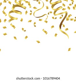 Stock vector illustration defocused gold confetti isolated on a transparent background