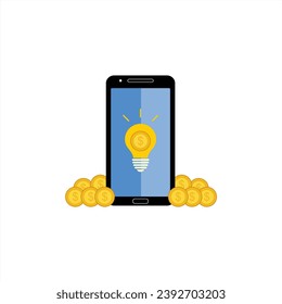 stock vector illustration design smartphone with money