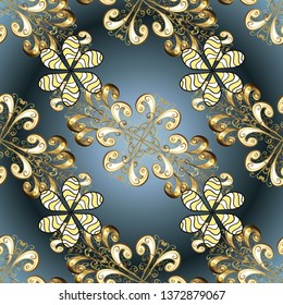 - stock. Vector illustration. Design wrapping and gift paper, greeting cards, banner and posters design. Watercolor, hand drawn. Seamless pattern background. Doodles on blue, neutral and green colors.