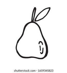 
stock vector illustration drawing in doodle style. garden fruit pear. cute pear icon