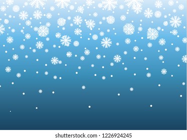 Stock vector illustration falling snow. Snowflakes, snowfall. Transparent background. Fall of snow.