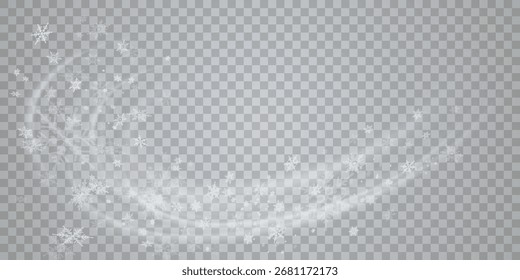Stock, Vektorgrafik, fallender Schnee. Schneeflocken, Schneefall. Transparenter Hintergrund. Schneefall.