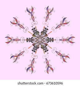 Stock vector illustration falling snowflake on a colorful background. Design.