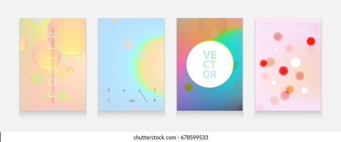 Stock vector illustration Fluid shapes poster covers set with modern hipster and memphis background colors. Templates for placards, banners, flyers, presentations and reports. Minimal design. EPS 10