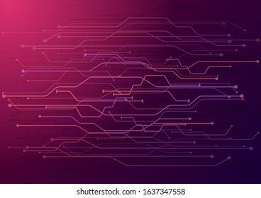 stock vector illustration of futuristic printed circuit board digital technology. 3d abstract sci-fi concept with gradient artificial intelligence. abstract vector background.