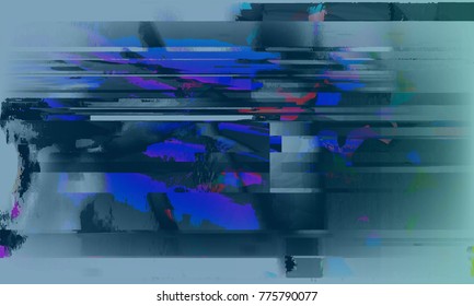 Stock vector illustration. Glitch style computer screen error templates. Digital pixel noise abstract design. Futuristic design background. Television signal fail. Data decay. Technical problem. EPS10